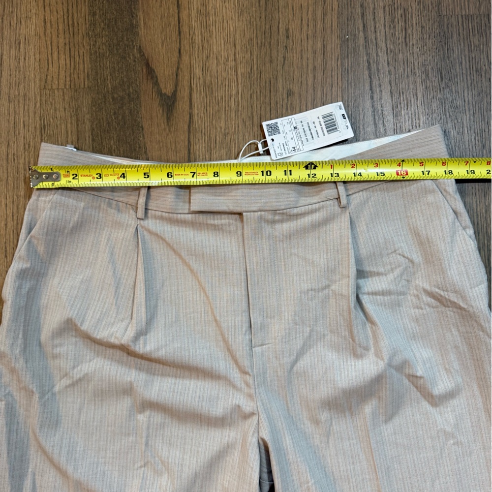 NEW Mango Striped Trousers-Size 12-Beige with Light Blue Stripe - Picture 13 of 15